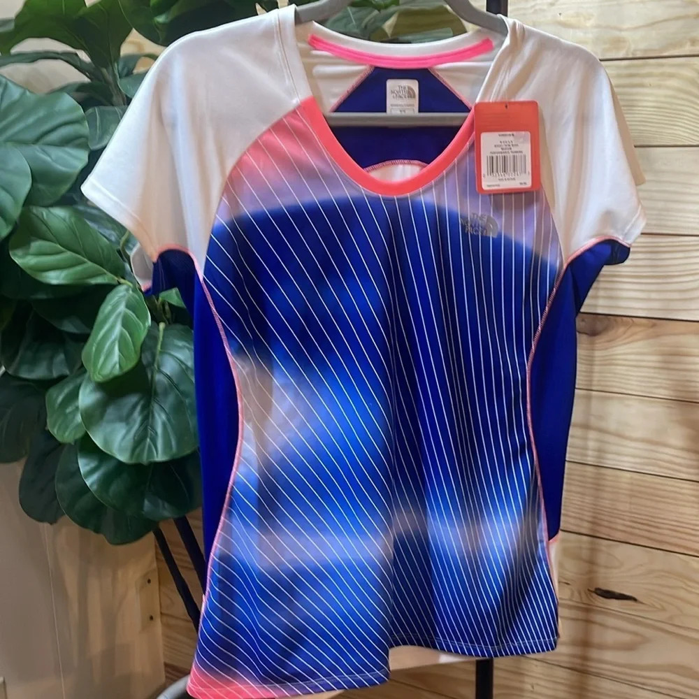 North Face Medium stripes ombre Flashdry womens shirt athletic dryfit hiking NWT - Picture 12 of 12